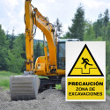 ‣ Rótulo Precaución: Zona Excavaciones... | SIGO