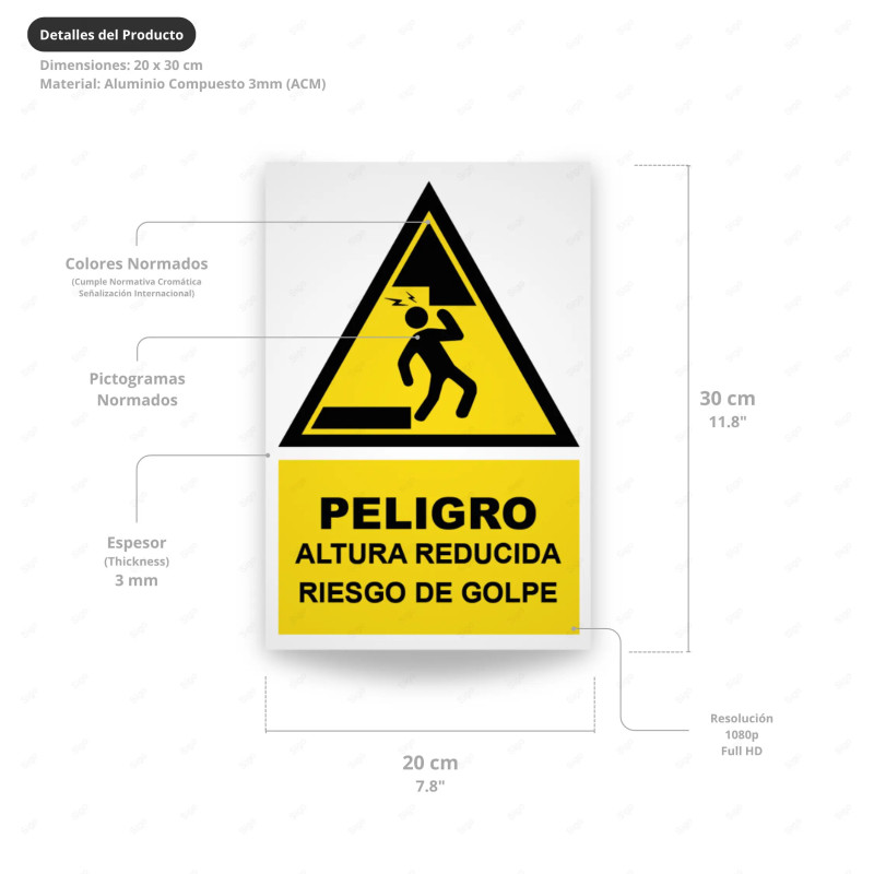 ‣ Rótulo Atención - Peligro altura reducida... | SIGO
