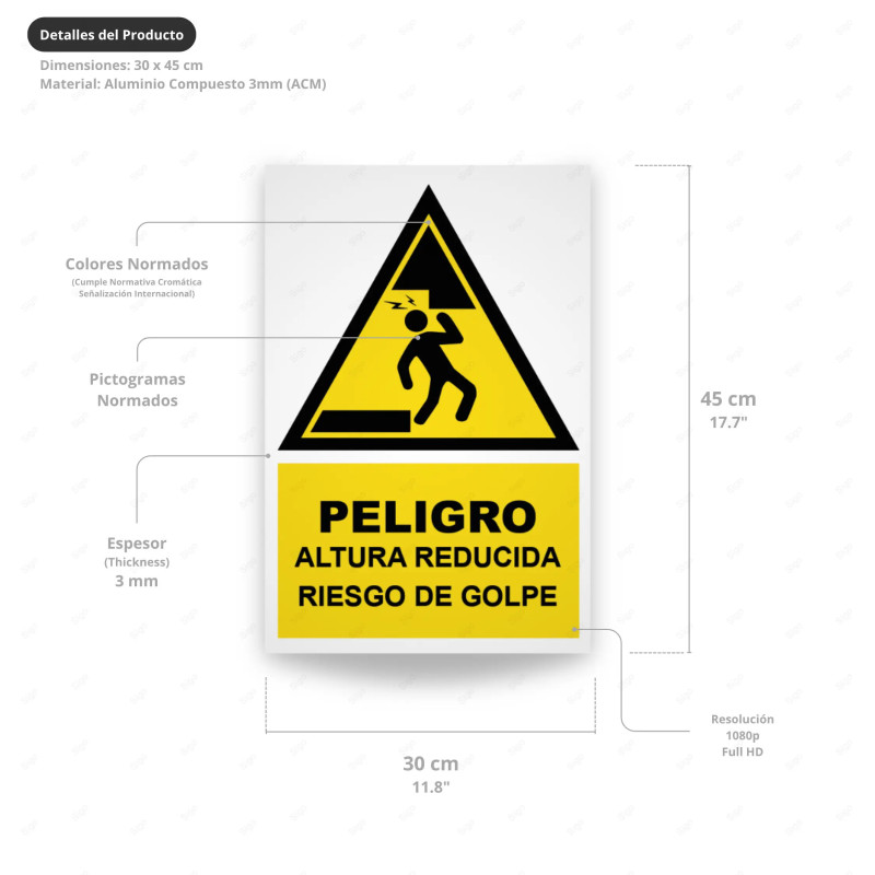 ‣ Rótulo Atención - Peligro altura reducida... | SIGO