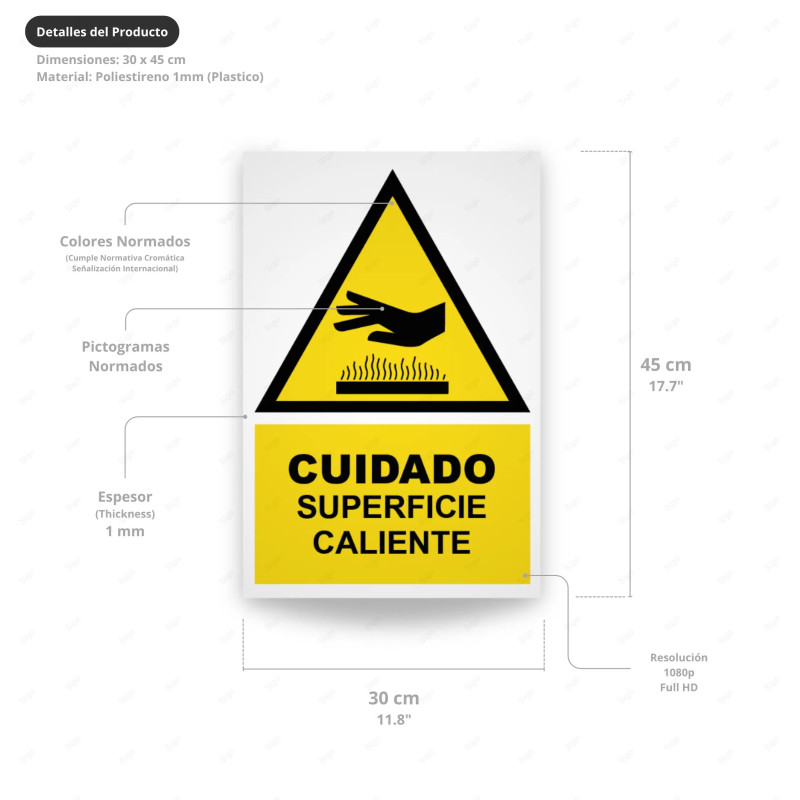‣ Rótulo Atención: Cuidado Superficie Caliente... | SIGO