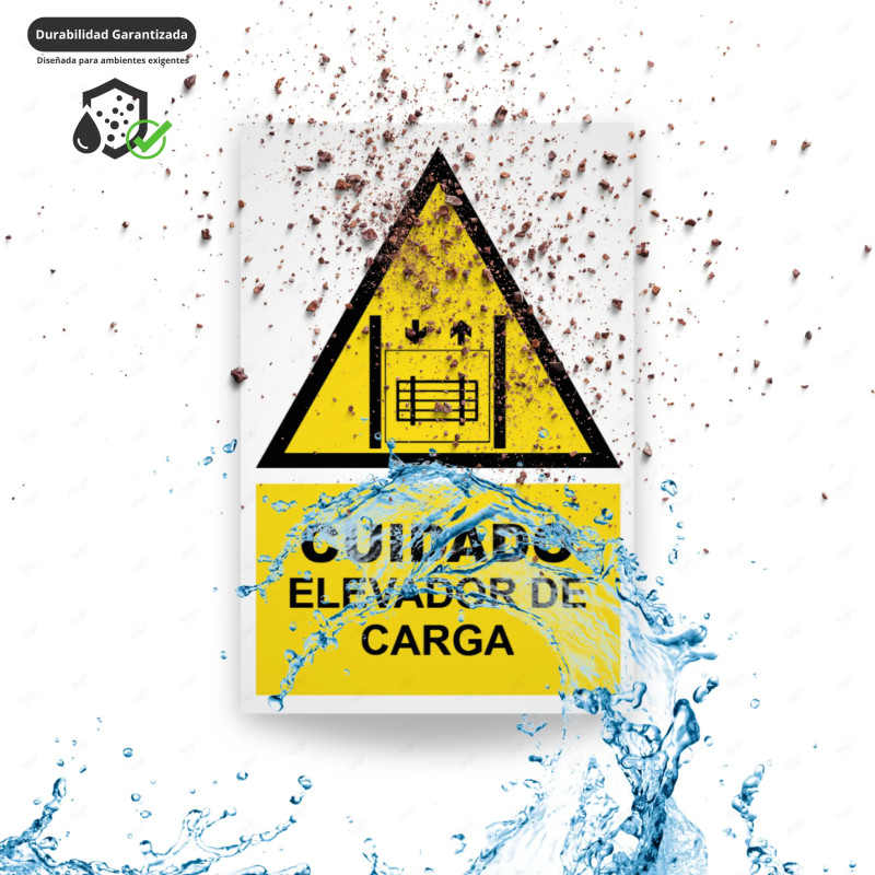 ‣ Rótulo Atención: Cuidado Elevador Carga... | SIGO