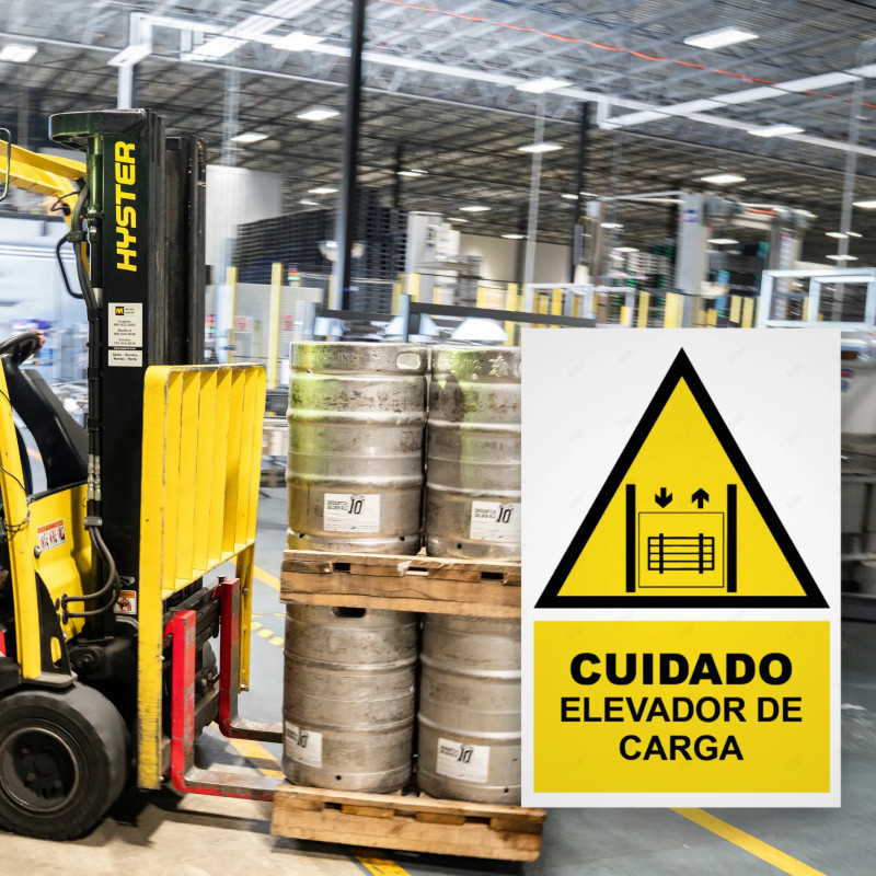 ‣ Rótulo Atención: Cuidado Elevador Carga... | SIGO