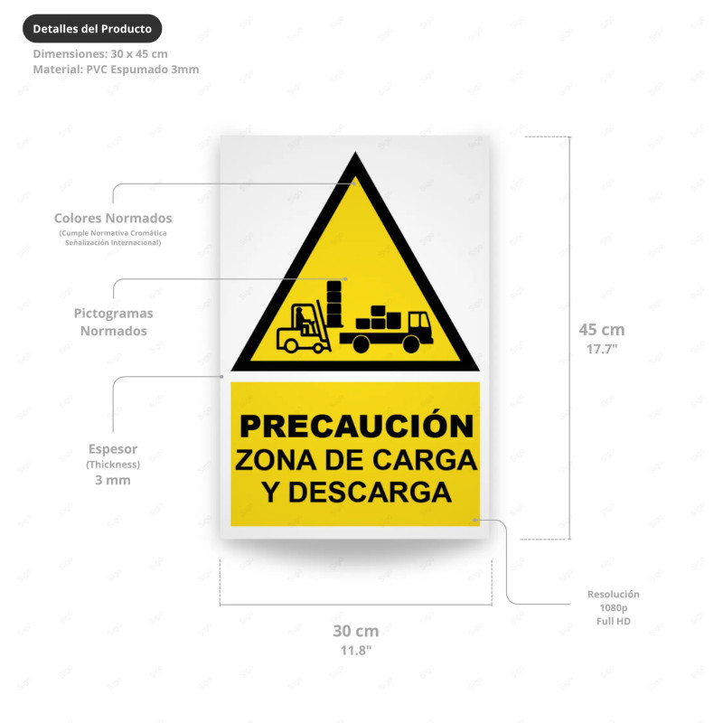‣ Rótulo Atención: Precaución Zona Carga... | SIGO