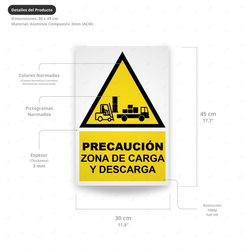 ‣ Rótulo Atención: Precaución Zona Carga... | SIGO