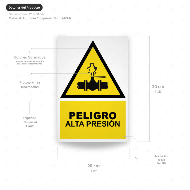 ‣ Rótulo Atención Peligro Alta Presión... | SIGO