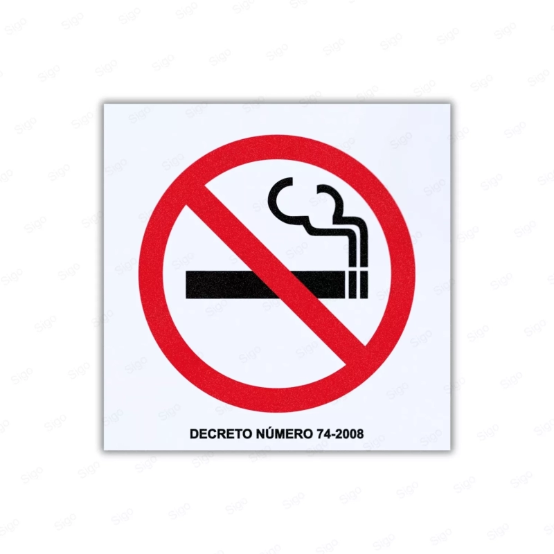 Rotulo No Fumar (Decreto 74-2008)