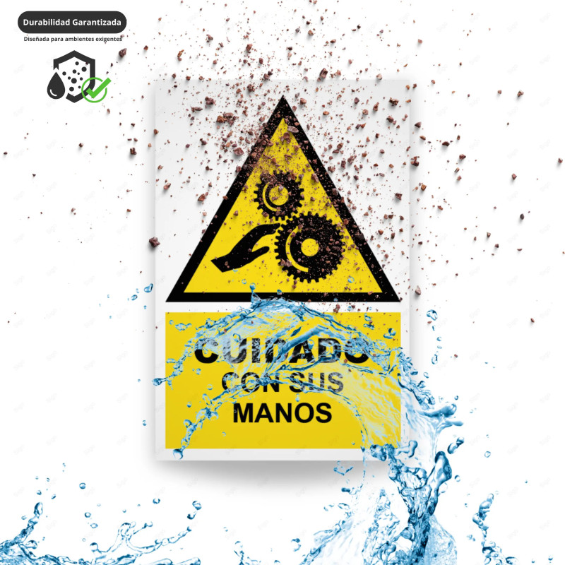 ‣ Rótulo Atención: Cuidado manos... | SIGO