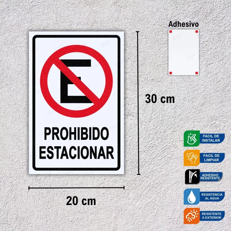 Rotulo Prohibido Estacionar, Señales de Prohibición