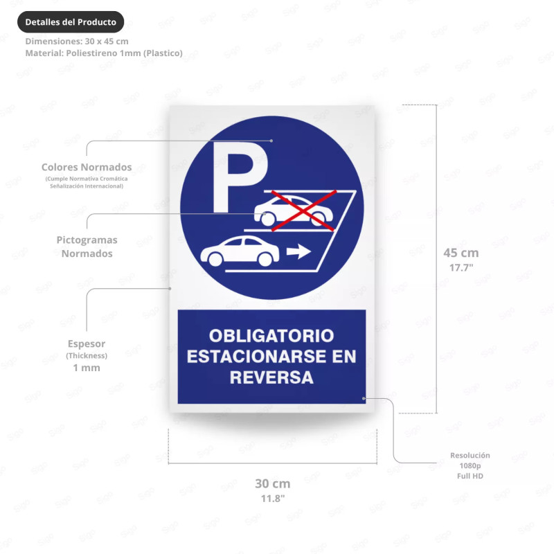 ‣ Rótulo Obligación: Estacionar en Reversa... | SIGO