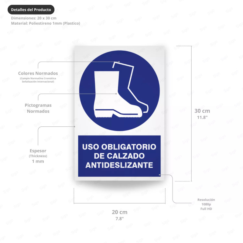 ‣ Rótulo: Uso de calzado antideslizante... | SIGO