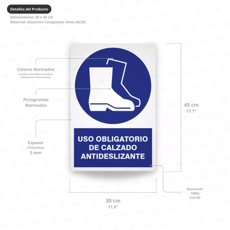 ‣ Rótulo: Uso de calzado antideslizante... | SIGO