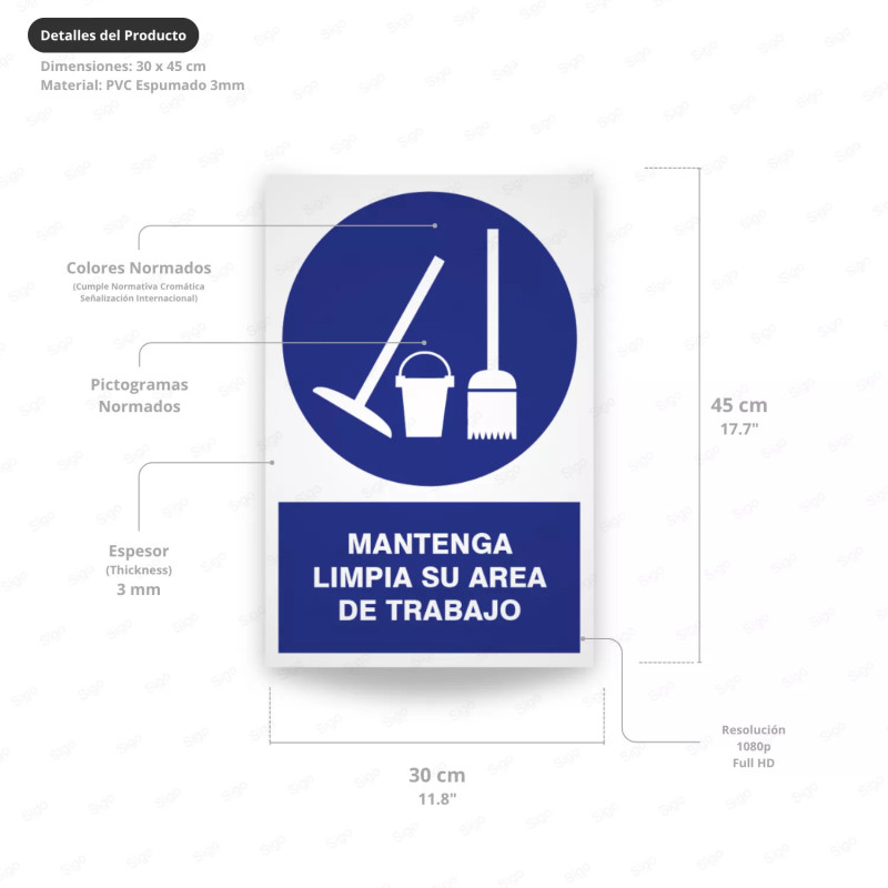 ‣ Rótulo: Mantén limpia tu área de trabajo... | SIGO