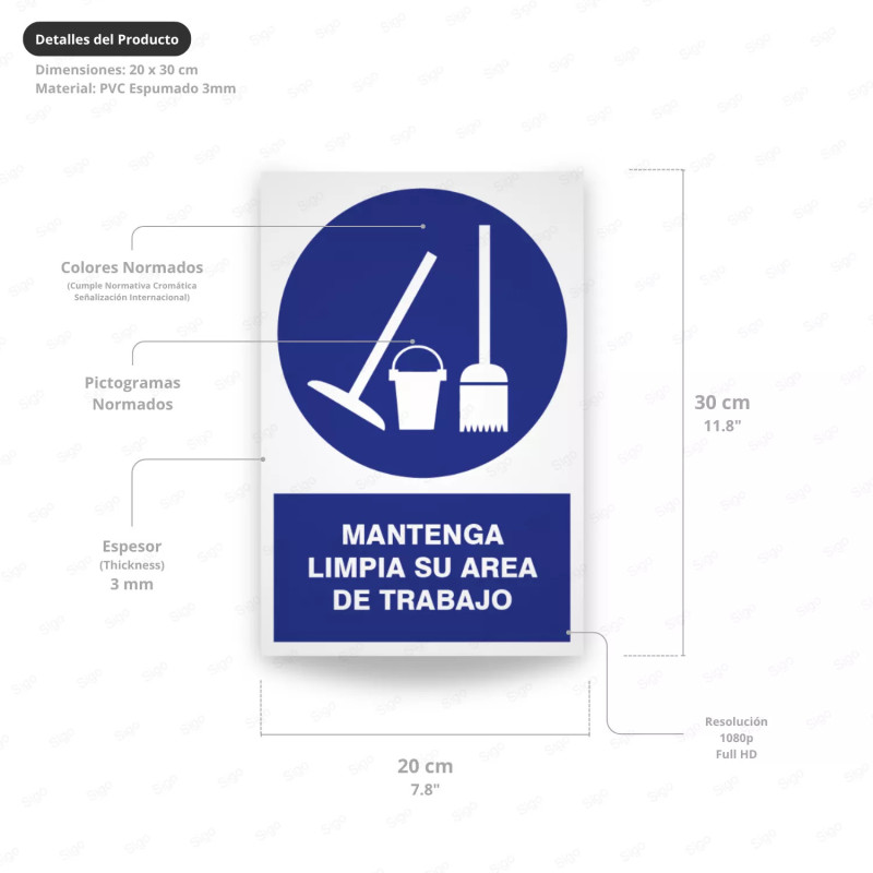 ‣ Rótulo: Mantén limpia tu área de trabajo... | SIGO