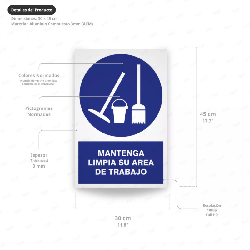 ‣ Rótulo: Mantén limpia tu área de trabajo... | SIGO