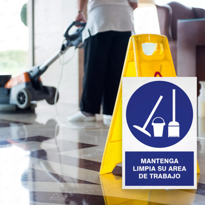 ‣ Rótulo: Mantén limpia tu área de trabajo... | SIGO