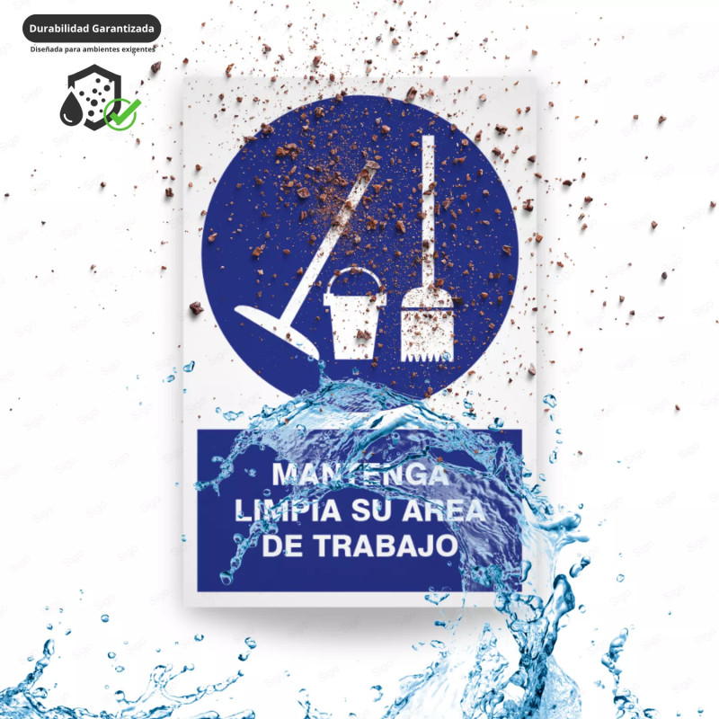 ‣ Rótulo: Mantén limpia tu área de trabajo... | SIGO