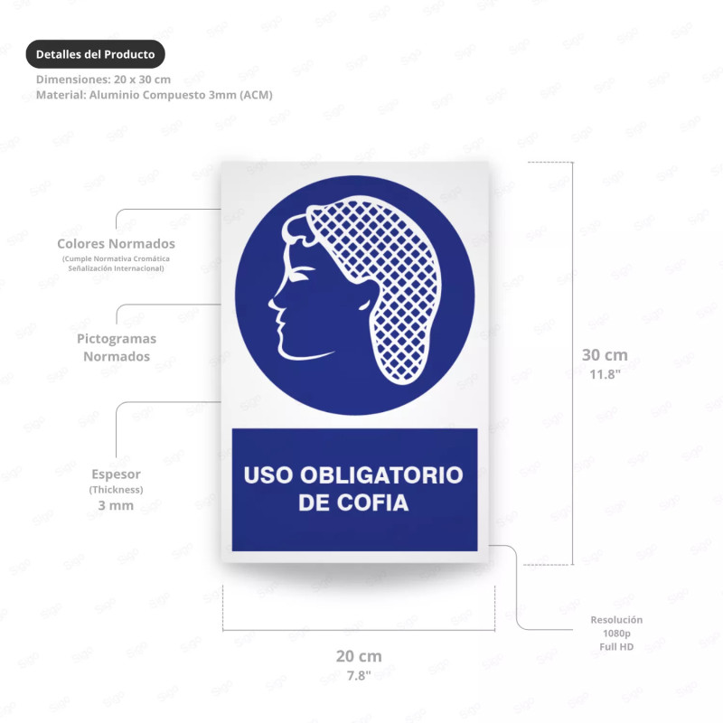 ‣ Uso obligatorio de cofia - Rótulo | SIGO