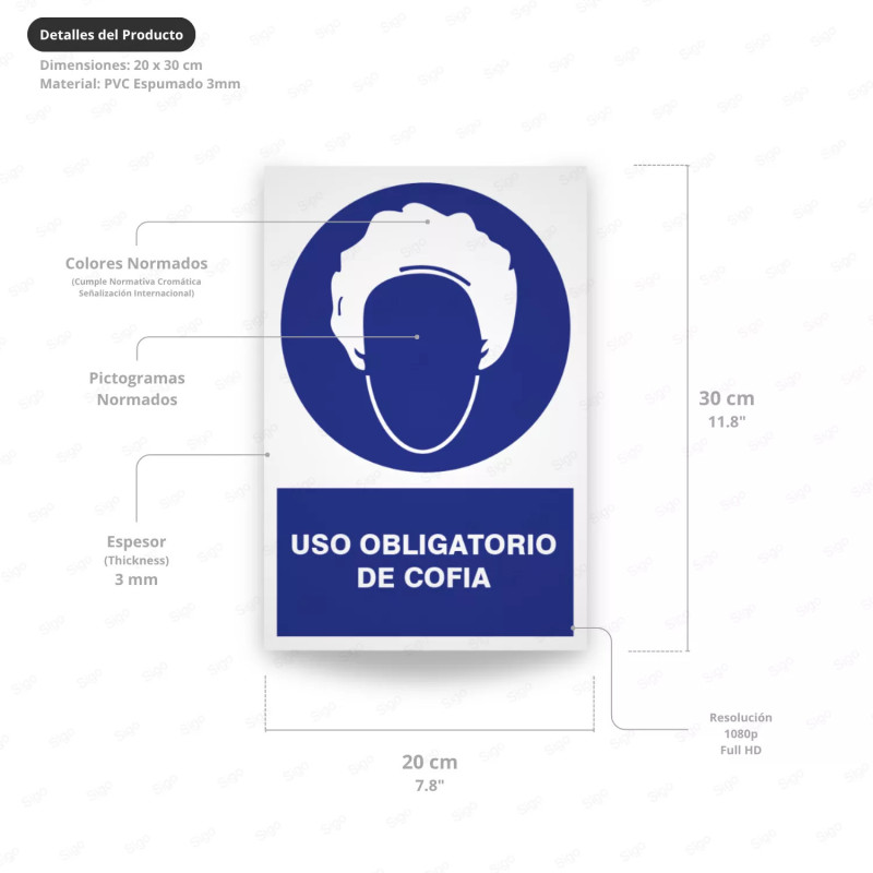 ‣ Uso obligatorio de cofia | Rótulo Obligación... | SIGO