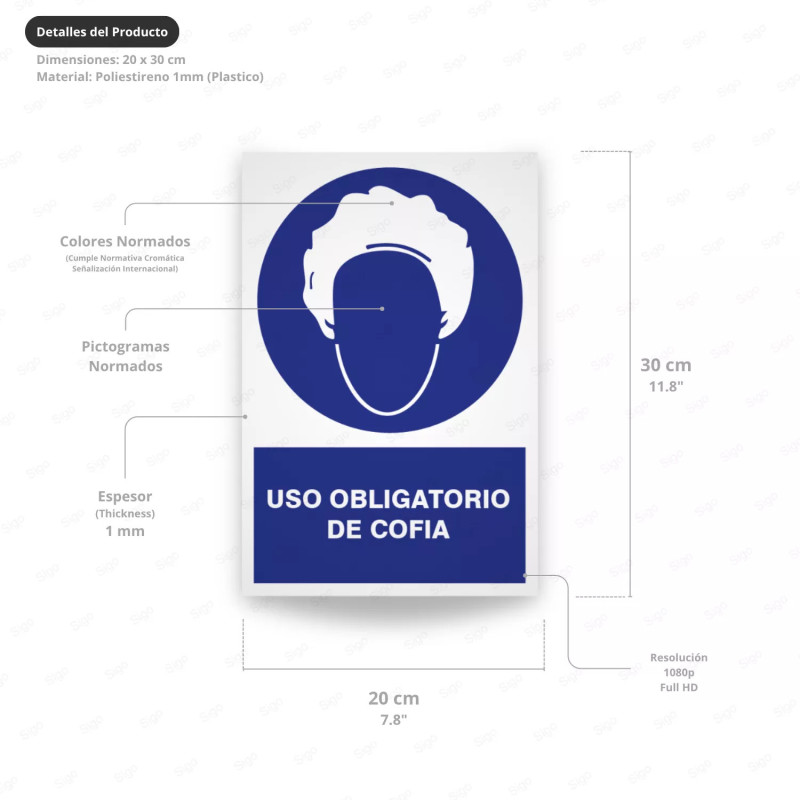 ‣ Uso obligatorio de cofia | Rótulo Obligación... | SIGO