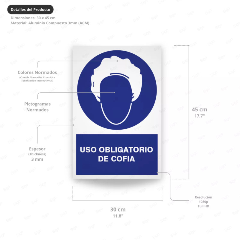 ‣ Uso obligatorio de cofia | Rótulo Obligación... | SIGO