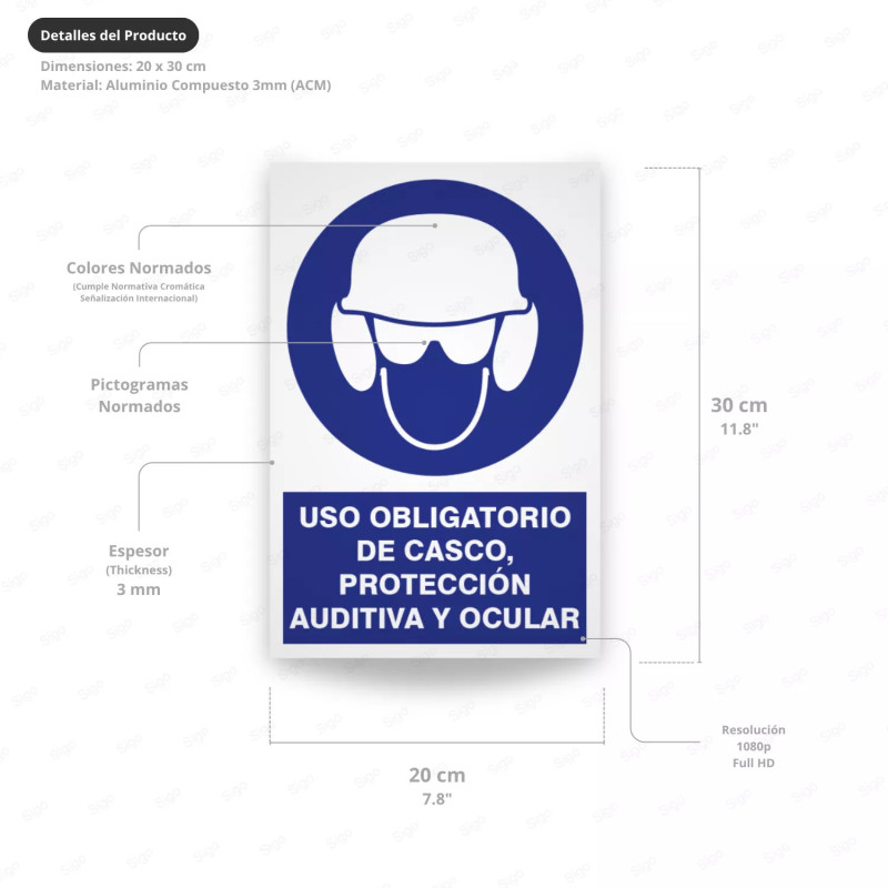 ‣ Uso obligatorio casco, protección auditiva y ocular | SIGO