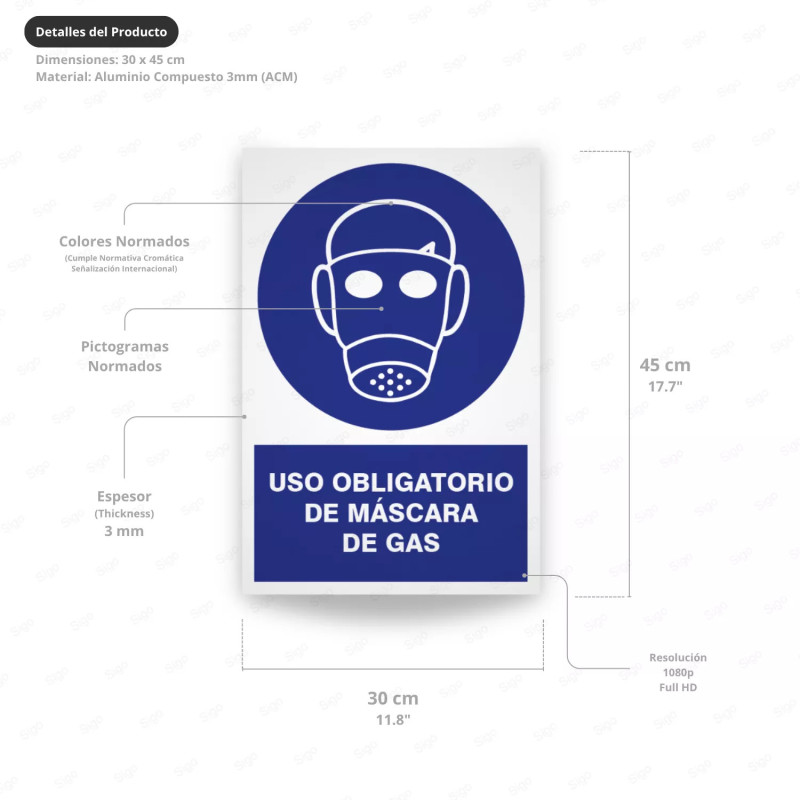 ‣ Rótulo: Uso obligatorio de máscara de gas | SIGO