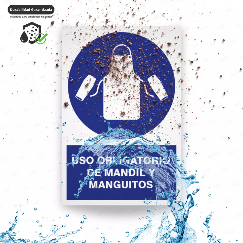 ‣ Rótulo: Uso obligatorio mantil y maguitos | SIGO