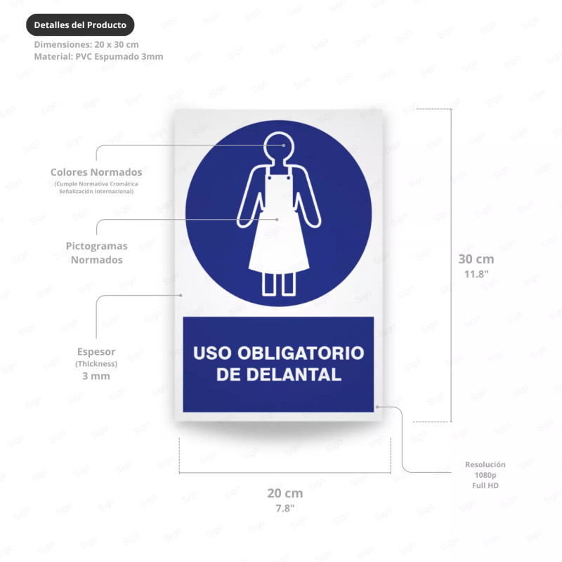 ‣ Rótulo Obl: Uso obligatorio de delantal | SIGO