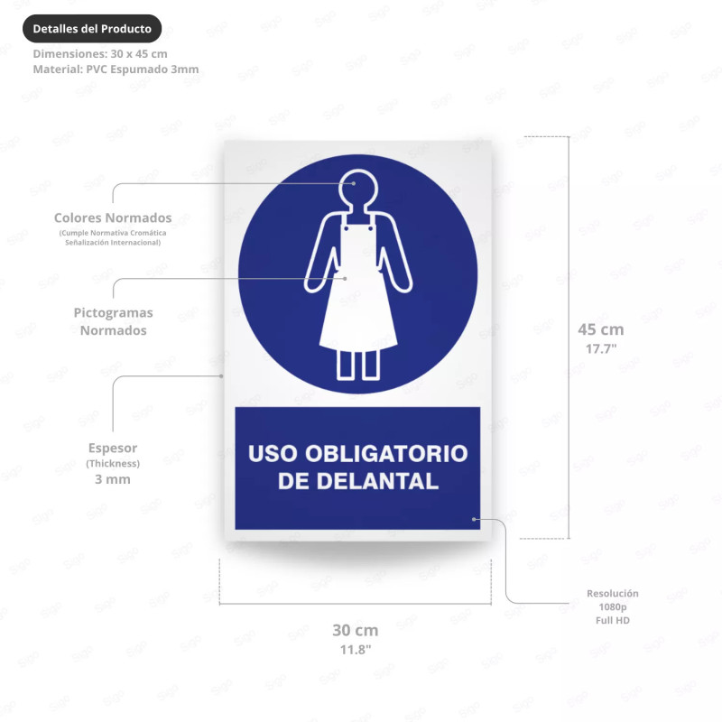 ‣ Rótulo Obl: Uso obligatorio de delantal | SIGO
