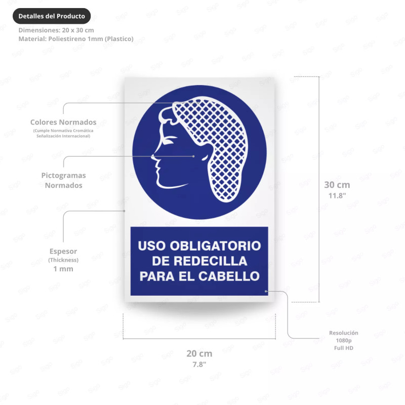 ‣ Uso obligatorio redecilla cabello - Rótulo | SIGO
