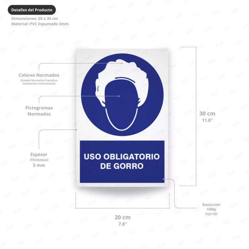‣ Uso obligatorio de gorra - Rótulo Obliga... | SIGO