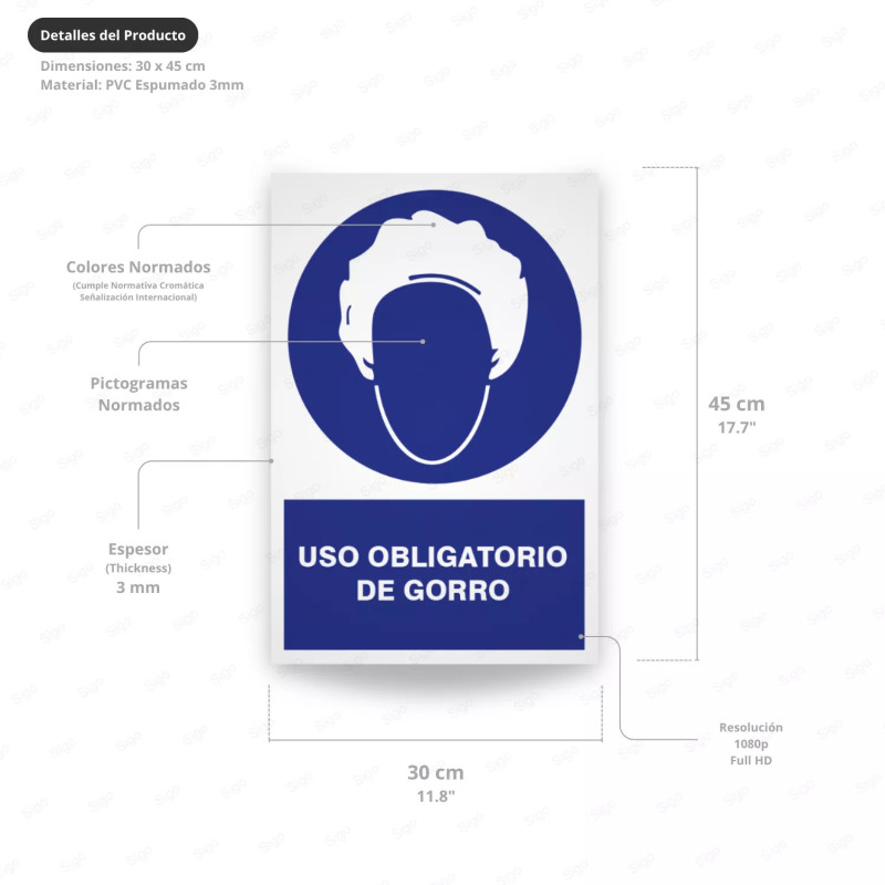 ‣ Uso obligatorio de gorra - Rótulo Obliga... | SIGO