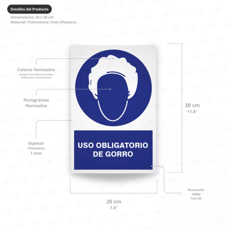 ‣ Uso obligatorio de gorra - Rótulo Obliga... | SIGO