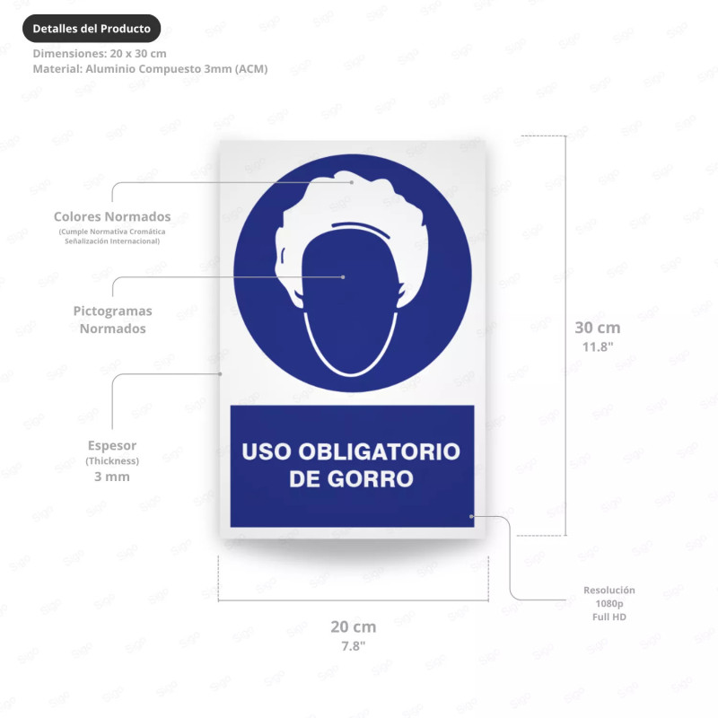 ‣ Uso obligatorio de gorra - Rótulo Obliga... | SIGO
