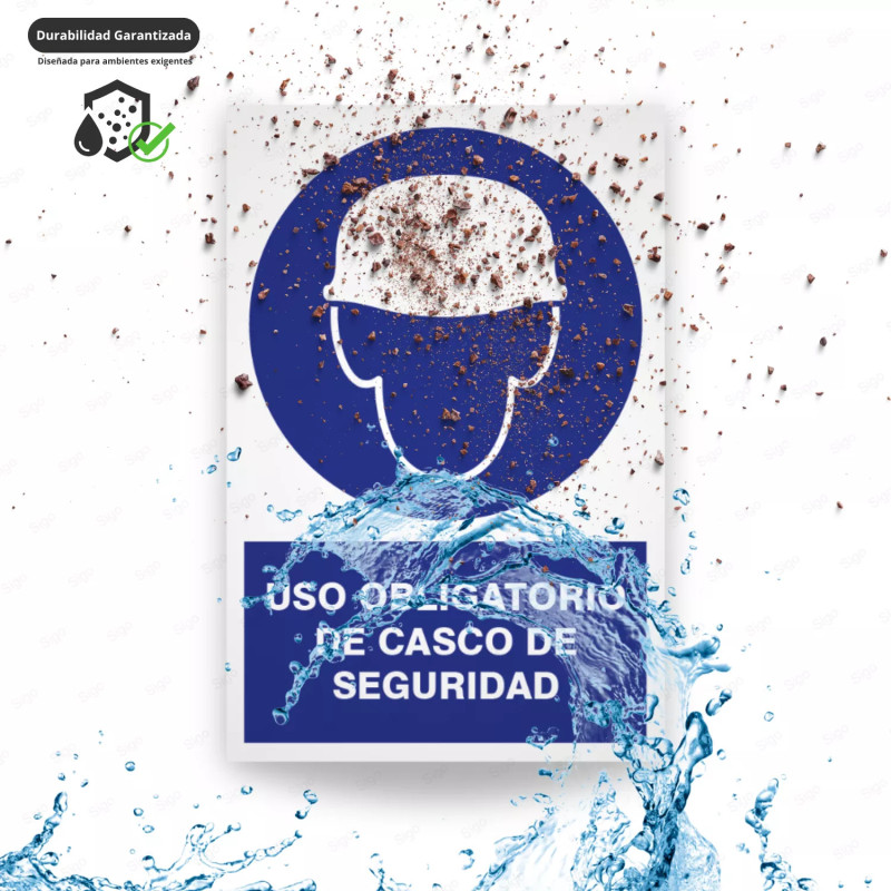 ‣ Uso obligatorio de casco - Rótulo de seguridad | SIGO