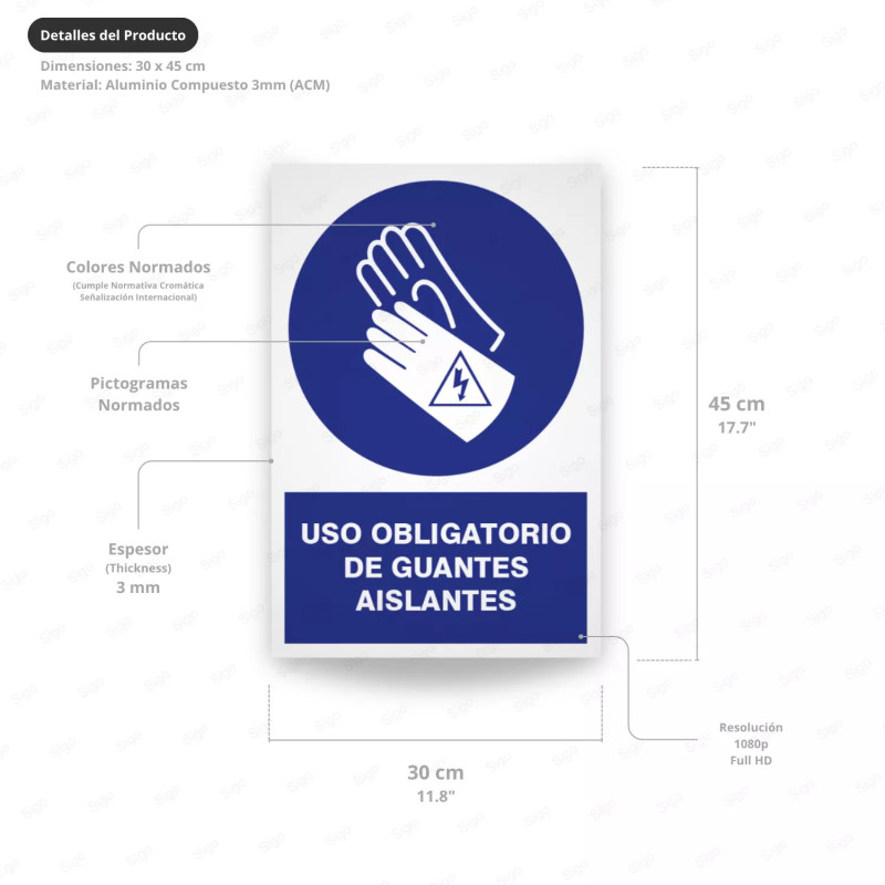 ‣ Rótulo: Uso obligatorio guantes aislantes... | SIGO