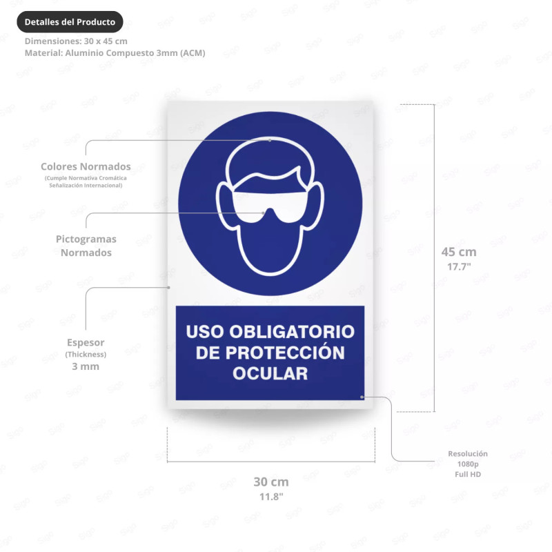 ‣ Uso obligatorio: protección ocular Rótulo... | SIGO