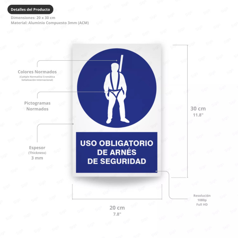 ‣ Rótulo: Uso obligatorio de arnés de seguridad | SIGO