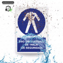 ‣ Uso obligatorio traje de seguridad rótulo | SIGO