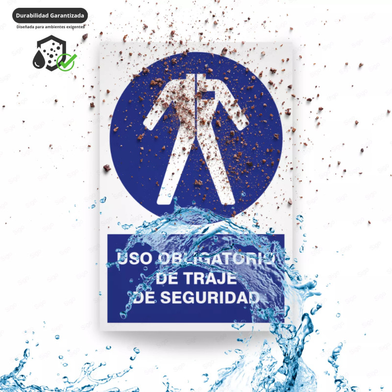 ‣ Uso obligatorio traje de seguridad rótulo | SIGO