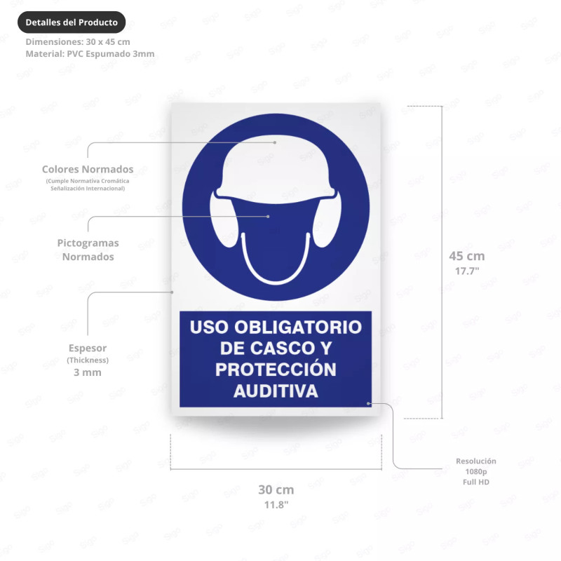 ‣ Rótulo Obligatorio: Casco y Protección Auditiva | SIGO