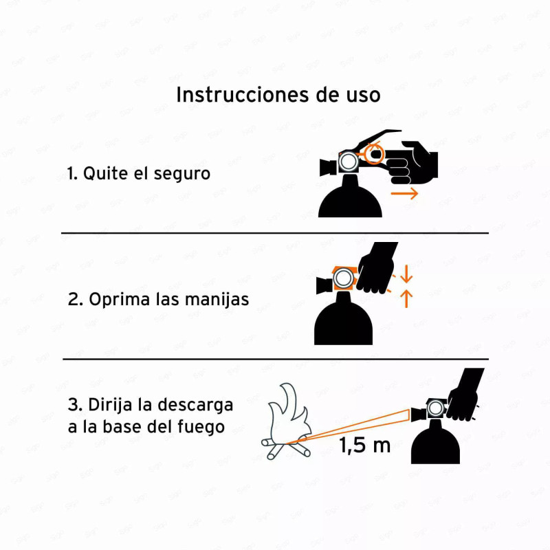Extintor portátil recargable 0.5 kg, polvo tipo ABC, Truper