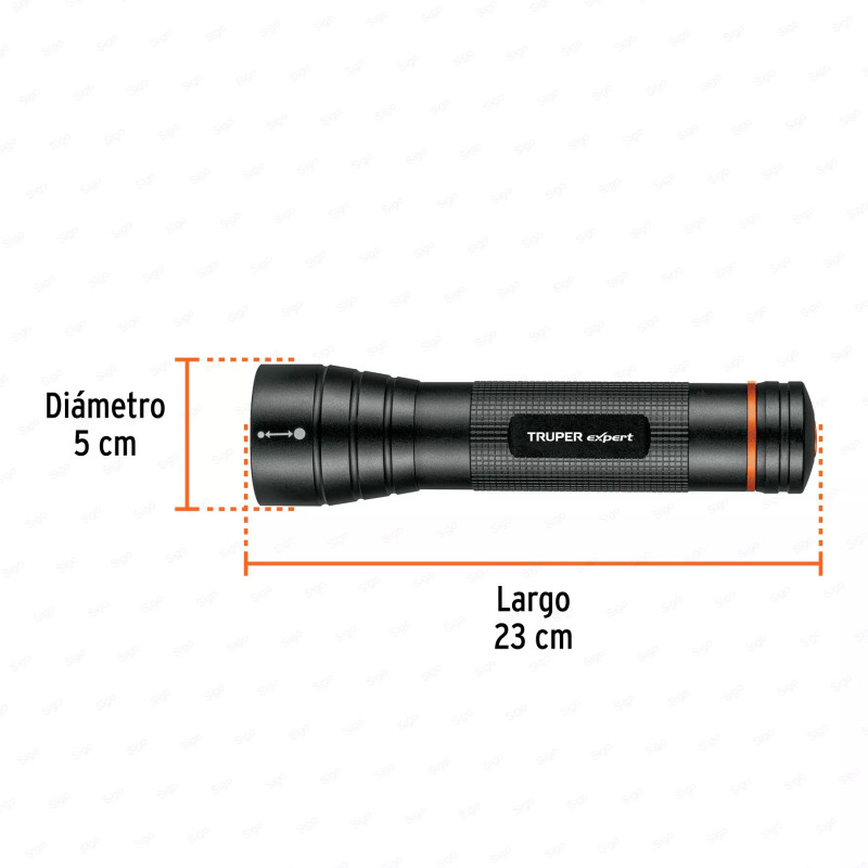 Linterna de aluminio LED Cree 500 lm con 2 pilas D, Truper