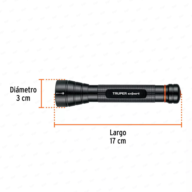 Linterna de aluminio LED Cree 235 lm con 2 pilas AA, Truper