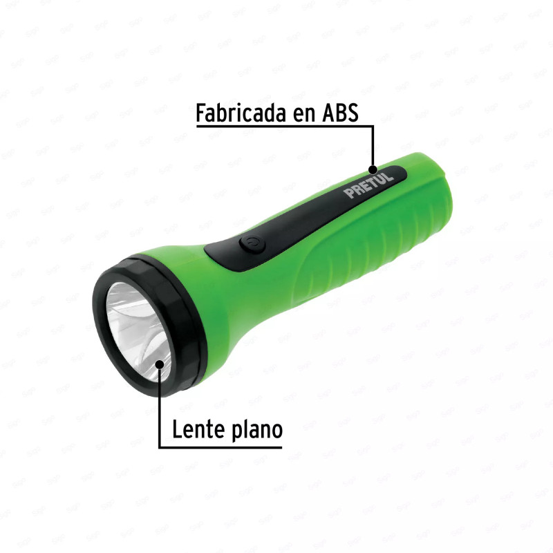 Linterna plástica de LED, 100 lm, recargable a granel PRETUL