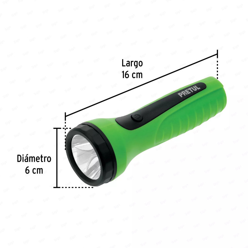 Linterna plástica de LED, 100 lm, recargable a granel PRETUL