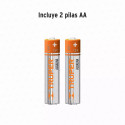 Linterna plástica 1 LED 80 lm con 2 pilas AA, Truper
