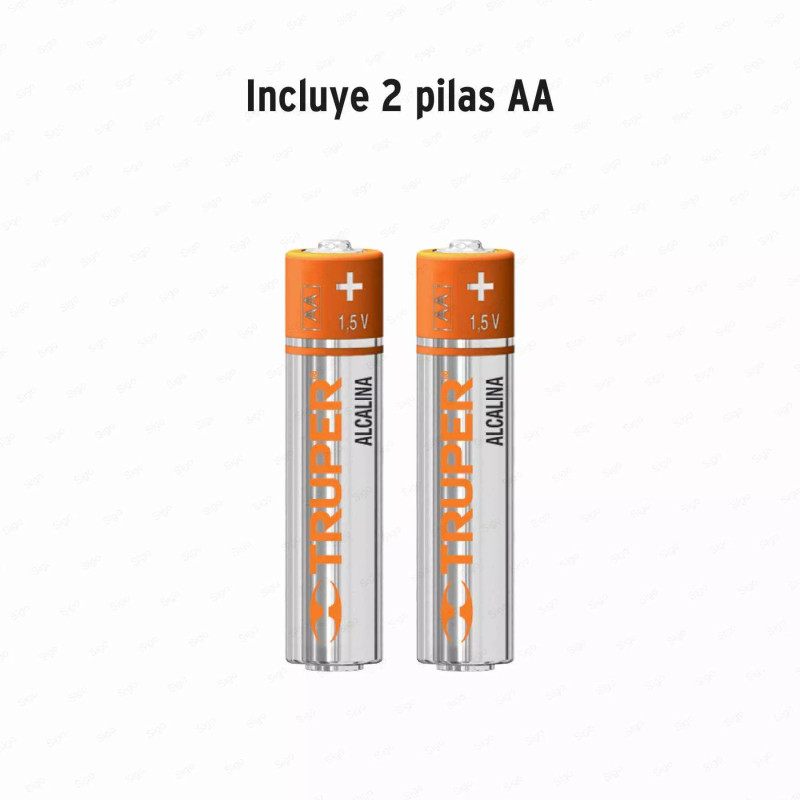 Linterna plástica 1 LED 80 lm con 2 pilas AA, Truper