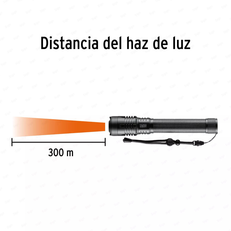 Linterna LED recargable, de aluminio,2,000 lm, TRUPER EXPERT