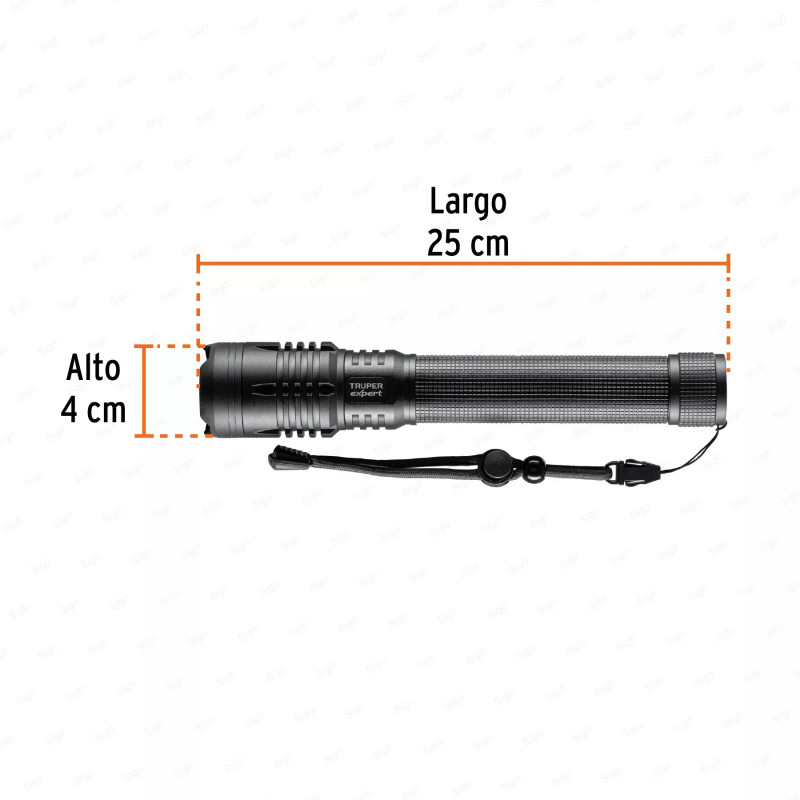 Linterna LED recargable, de aluminio,2,000 lm, TRUPER EXPERT